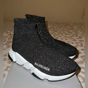 Balenciaga speed trainer black glitter